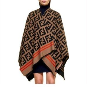 Fendi Brown and Black reversible shawl